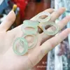 Anillo de Jade Dongling Natural Estilo Alternativo Veta Dorada Anillo Violeta de Jade Banda de Anillo Accesorios de Joyería de Jade Estilo Bucle para Correr