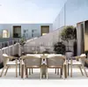 Conjunto de móveis de exterior de alta qualidade feito de teca à prova d'água para restaurantes, hotéis, varandas ao ar livre, vilas, pátios e jardins