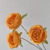 3 Rosas Austin Artificiais para Decoração de Casamento, Rosas Artificiais para Arranjo do Local do Casamento, Decoração Suave para Hotel