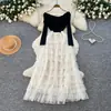 Vestido de bolo de malha com lantejoulas e ombro único estilo francês, vestido feminino de manga longa, super elegante e modelador, vestido longo, coleção de outono 2026