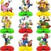 Enfeites de Favo de Mel do Mario Decoração de Mesa para Festa de Aniversário Mesa de Jantar Festa Papel de Mesa em Favo de Mel Base de Favo de Mel Suprimentos