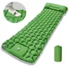 Colchoneta Inflable Auto-Inflable para Acampar al Aire Libre con Bomba de Pie, TPU con Forma de Diamante y Almohada para Esterilla de Dormir de Tienda de Campaña