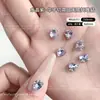 Decoraciones para Uñas Color Rojo Rosa con Brillantes Diamantes K9, Sin Base, Diamantes Apilados Hechos a Mano, Arte de Uñas de Caramelo Colorido