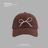 Gorra de béisbol bordada con lazo dulce de celebridad de internet, gorra versátil de estilo coreano para mujer, con visera semi-rígida, protección solar para hombre