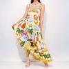 2026 Comercio Exterior Transfronterizo Ropa Europea y Americana para Mujer, Nuevo Estilo de Verano, Estilo Vacacional con Estampado de Grafiti Vestido de Tirantes de Cintura Alta
