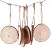 Abeto chino DIY hecho a mano virutas de madera maciza jardín de infantes pintado a mano materiales decorativos madera redonda árbol de Navidad anillos anuales base de madera
