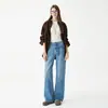 Calça Jeans de Alta Qualidade Comprimento no Chão, Novo Estilo para Todas as Estações, Azul, Comprimento Cropped