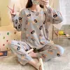 Pijama para Mujer Primavera y Otoño Estilo Coreano 2025 Manga Larga Lindo Traje de Dibujos Animados de Estudiante Suelto Traje de Ropa para el Hogar Otoño e Invierno