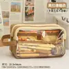 Estojo de Lápis Fofo de Queijo, Caixa de Papelaria de Nicho de Alto Padrão com Grande Capacidade, Bolsa de Papelaria Multicamadas Estilo Ins para Alunos do Ensino Fundamental e Médio