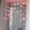 Cortina de Puerta de Armario con Lazo de Amor para Niña Cortina de Puerta de Dormitorio Cortina sin Perforaciones Cortina Media de Zapatero Cortina para el Hogar