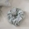Scrunchie Retro Simple de Lunares Estilo Francés Elegante Moda Scrunchie Fruncido Accesorio para el Cabello para Cola de Caballo Baja para Mujeres