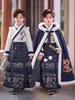 Saludo de Año Nuevo Hanfu Falda Ma Mian para Niños Disfraz de Rendimiento Unisex Estilo Chino Nuevo Estilo Nacional Antiguo Conjunto Terciopelo Plus Grueso