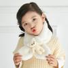 Bufanda de Peluche para Niños Invierno Oso de Dibujos Animados Estilo Coreano Calentador de Cuello Cálido para Niños y Niñas Niños Bebé Bufanda para Niñas