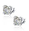 Pendientes de Diamante Simulados para Transmisión en Vivo para Mujer Ins Corazón Aguja de Plata de Ley S925 Microincrustados Seis Garras Diamantes de Alto Carbono Pendientes