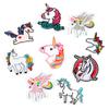 Etiqueta de tela con diseño de unicornio y animales geniales, parche de dibujos animados, accesorios para ropa, zapatos, sombreros, bolsos, etiquetas bordadas, pasta para bordar, pasta para tela.