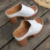 Sandalias de Verano 2026 Comercio Exterior Talla Grande de una Sola Tira Tacón Grueso Suela Gruesa que Aumenta la Altura Boca de Pez Abiertas en la Punta para Playa al Aire Libre para Mujer