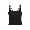 Camisola negra con almohadillas en el pecho para mujer, adecuada para el verano, se puede usar como capa exterior o interior, nuevo modelo 2026, top sin mangas blanco único y deslumbrante