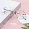 20822 Armação de Óculos Redonda Retro Ultra Leve de Titânio Puro de Alta Qualidade para Mulheres, Versátil, Anti-Luz Azul, Pode Ser Adaptada com Lentes de Grau
