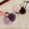 Pinza para el Cabello de Flor de Camelia Estilo Bosque Atmosférico para Mujer, Pinza de Tiburón para Medio Peinado de Primavera, Suave Accesorio de Pasador