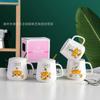 Tapa de Taza de Cerámica con Cuchara Set de Caja de Regalo Taza de Café Logo Impreso Regalo Taza de Agua Regalo Creativo de Negocios