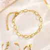 Pulsera Minimalista en Relieve de Diseño de Nicho para Mujer, Nuevo Modelo 2026, Cadena Fina Ajustable de Acero de Titanio de Lujo Ligero 18K