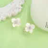 Brincos Pequenos de Flores Frescas Elegantes Simples Pétala Estilo Doce Francês Exquisitos Pino de Prata Joia de Orelha para Mulheres