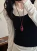 Collar con Colgante de Corazón Estilo Mismo de la Bloguera Coreana Fever para Mujer 2025 Popular Cadena para Clavícula Versátil Color Rojo Ankora