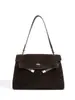Bolsa Kelly Personalizada em Couro Genuíno, Nova Pasta de Camurça com Design Exclusivo para Mulheres, Versátil e Fashion, Bolsa de Ombro Simples para Senhoras