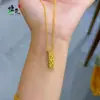 Estilo Tienda de Oro Collar de Arena Dorada con Cubitos de Hielo Cuadrado Brillante Corazón Barra de Oro Pequeña Cadena para la Clavícula Sello de Fortuna de Cubitos de Hielo Cuadrado