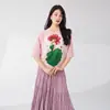 Camiseta da Moda com Manga Morcego Roupas Femininas Verão Nova Estampada Caimento Solto Disfarça Barriga Emagrecedor Top Versátil