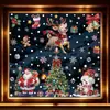 Decoración Fiesta de Navidad Efecto Diamante Colorido Alce Muñeco de Nieve Pegatinas Estáticas Brillo Papá Noel Pegatinas para Vidrio