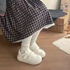 Tênis de Velcro Versátil Novo para Estudantes da Primavera de 2026, Sapatos Brancos Fofos de Sola Grossa, Tênis Esportivos Fashionáveis Ugly-Cute