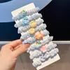 Desenho Animado Infantil Fofo e Super Adorável Anel de Intestino Pequeno Desenho Animado Prendedor de Cabelo para Bebê Menina Coreana Elástico de Princesa Acessório de Cabelo Xadrez