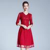 Vestido de noiva de alta qualidade de Shenzhen para mãe de noiva de meia-idade e idosa, mãe de noiva, novo vestido de tamanho 2023, uma geração de cabelo