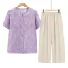Roupas para Mulheres de Meia-Idade e Idosas, Roupas de Verão para Avós, Novas Camisetas de Manga Curta, Conjuntos de Roupas para Mães, Tops da Moda, Camisas Largas para Idosos