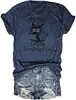 Camiseta Feminina Cross-Border I'Mfineeverythingisfine de Manga Curta com Frases, Solta e Casual
