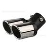 Silenciador de Tubo de Escape Modificado para Coche, Tubo de Cola de Doble Salida, Cubierta de Tubo de Cola de Escape para Carreras, Tubo de Cola de Escape de Acero Inoxidable