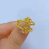Anillo de Rosa Chapado en Oro Real de Vietnam Flor Nueva Ajustable Comercio Electrónico Transmisión en Vivo Suministro de Fábrica Venta al por Mayor