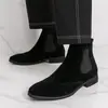 Botas de Cuero de Caña Alta Transfronterizas para Hombre Otoño e Invierno 2026 Botas Martin Botas Chelsea Talladas Ante Moda Talla Grande Botas de Cuero para Hombre