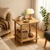 Mesa Pequena para Moradia Simples de Aluguel, Mesinha de Centro Pequena para Sala de Estar, Mesa Lateral para Sofá, Mesa Quadrada Pequena para Uso Doméstico, Prateleira de Armazenamento para Cabeceira de Quarto