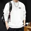 Moletom masculino de marca americana de moda de rua, para primavera e outono, estampado, moderno, simples, solto, gola redonda, manga longa