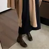 2026 Botines Retro de Punta Cuadrada de Nuevo Estilo con Cremallera Lateral, Botines Cortos para Mujer, Ropa Exterior de Otoño e Invierno, Botines de Tobillo con Tacón Grueso, Botas Martin