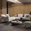 Sofá exterior de mimbre estilo nórdico, adecuado para patios, balcones, áreas de ocio al aire libre, terrazas, salas de estar y invernaderos; un juego de muebles de diseñador