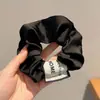 Scrunchie lenço quadrado estilo pastoral francês para meninas e crianças, elástico de cabelo doce com laço para coques, acessório de cabelo