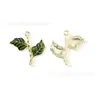 Folhas de Planta Verde Pingando Óleo Acessórios de Joia DIY Acessórios de Pingente de Folha de Bambu Corrente de Celular Pingente de Chaveiro Feito à Mão