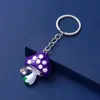 Chaveiro Novo de Cogumelo Pequeno Transfronteiriço Exquisito Colorido Chaveiro de Cogumelo com Gotejamento de Óleo Pingente de Bolsa Pequeno Presente Atacado