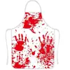 Nuevo Delantal de Halloween Transfronterizo Festival de Fantasmas Delantal de Mancha de Sangre Falsa Delantal de Huella de Mano Sangrienta Accesorios para Actuaciones de Máscaras Delantal a Prueba de Aceite