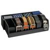 Caja de Almacenamiento de Cinturones de Bambú Negro Dividida por Formatos Caja para Exhibir Corbatas Caja Organizadora de Cinturones de Bambú Almacenamiento de Cinturones de Seis Compartimentos