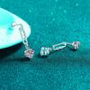 Pendientes Xindeyi de Plata de Ley S925 con Moissanita, Pendientes de Borla de Clip, Pendientes de Gama Alta y Elegantes en Stock