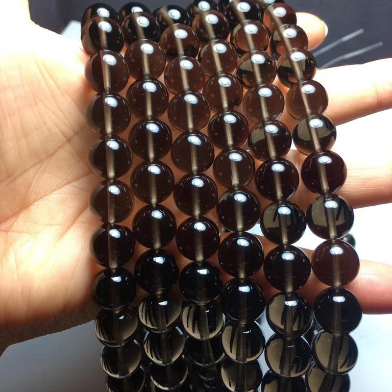 7A冰种黑曜石圆珠半成品